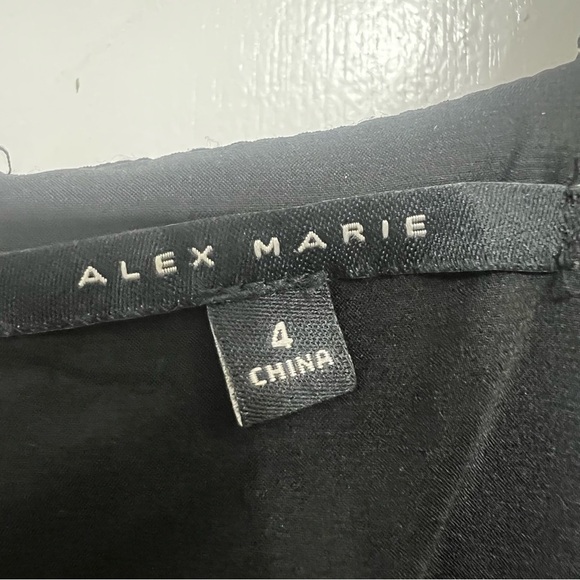 Alex Marie Women 4 Classic Cocktail Black White Embroidered Retro Vintage Dress - Picture 11 of 13